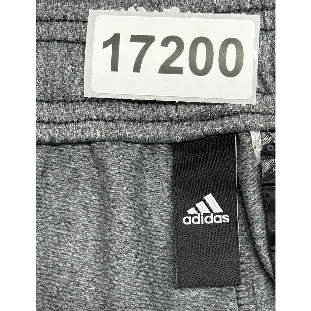 Adidas Track Pants Mens Medium Gray Side Stripes Elastic‎ Waist Measures 30X31